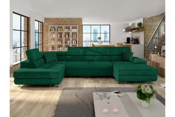 Reginia Bäddsoffa m. Divan och Schäslong 4-sits - Grön - Möbler - Soffa - Bäddsoffa