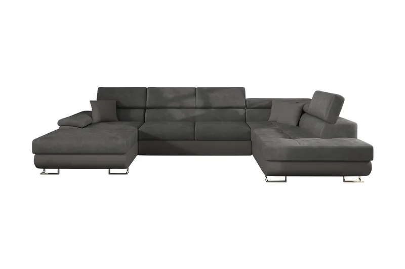 Reginia Bäddsoffa m. Divan och Schäslong Förvaring 4-sits - Grå - Möbler - Soffa - Bäddsoffa