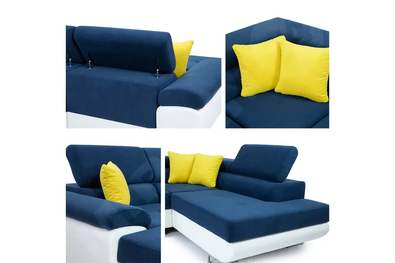 Reginia Bäddsoffa m. Divan och Schäslong Förvaring 4-sits - Mörkblå - Möbler - Soffa - Bäddsoffa