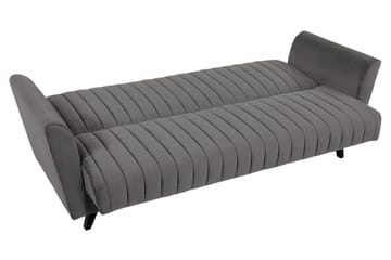 Rigberg 3-sits Kanalstickad Djup Bäddsoffa med Förvaring i Tyg - Grå - Möbler - Soffa - Bäddsoffa