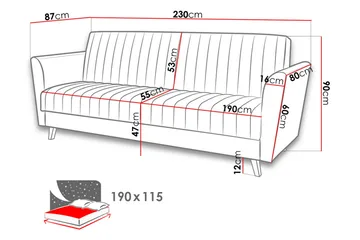 Rigberg Soffa - Grå - Möbler - Soffa - Bäddsoffa