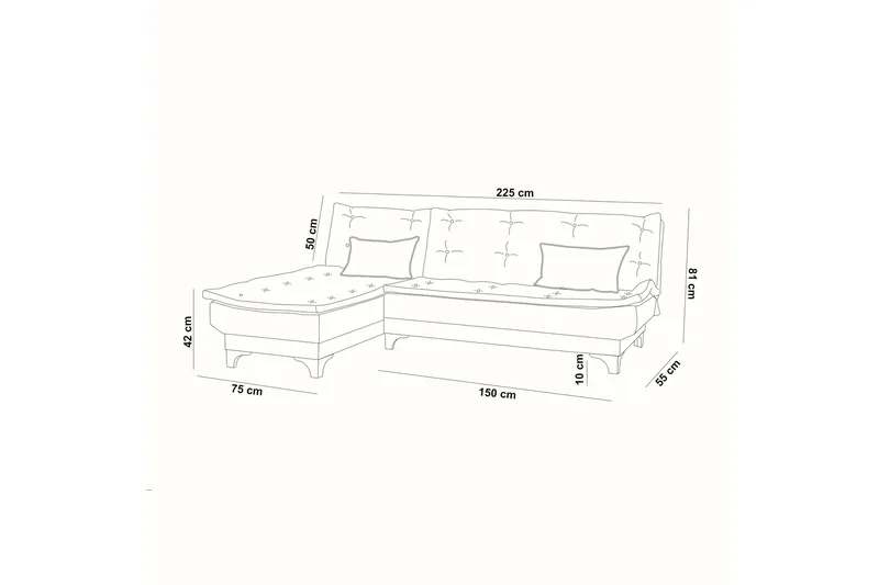 Riversdale Bäddsoffa m. Divan 4-sits - Ljusgrå - Möbler - Soffa - Bäddsoffa