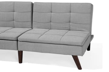 Ronne 2-sits Bäddbar Rektangulär Bäddsoffa i Tyg med Träben - Grå - Möbler - Soffa - Bäddsoffa