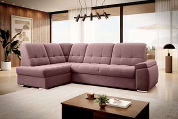 Sajana Bäddsoffa m. Schäslong 3-sits - Rosa - Möbler - Soffa - Bäddsoffa