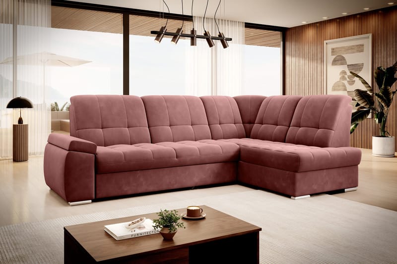 Sajana Bäddsoffa m. Schäslong 3-sits - Rosa - Möbler - Soffa - Bäddsoffa