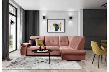 Sajana Bäddsoffa m. Schäslong 3-sits - Rosa - Möbler - Soffa - Bäddsoffa