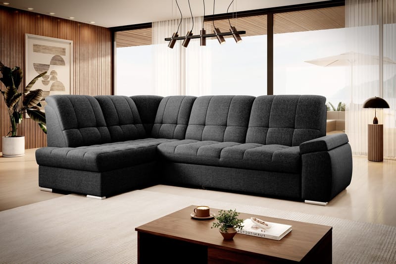 Sajana Bäddsoffa m. Schäslong 3-sits - Svart - Möbler - Soffa - Bäddsoffa