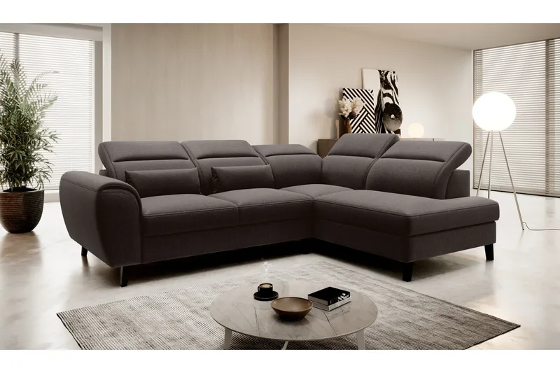 Sajda Bäddsoffa m. Schäslong 3-sits - Mörkbrun - Möbler - Soffa - Bäddsoffa