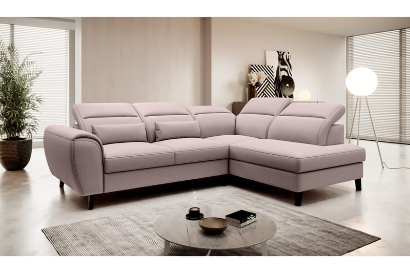 Sajda Bäddsoffa m. Schäslong 3-sits - Rosa - Möbler - Soffa - Bäddsoffa