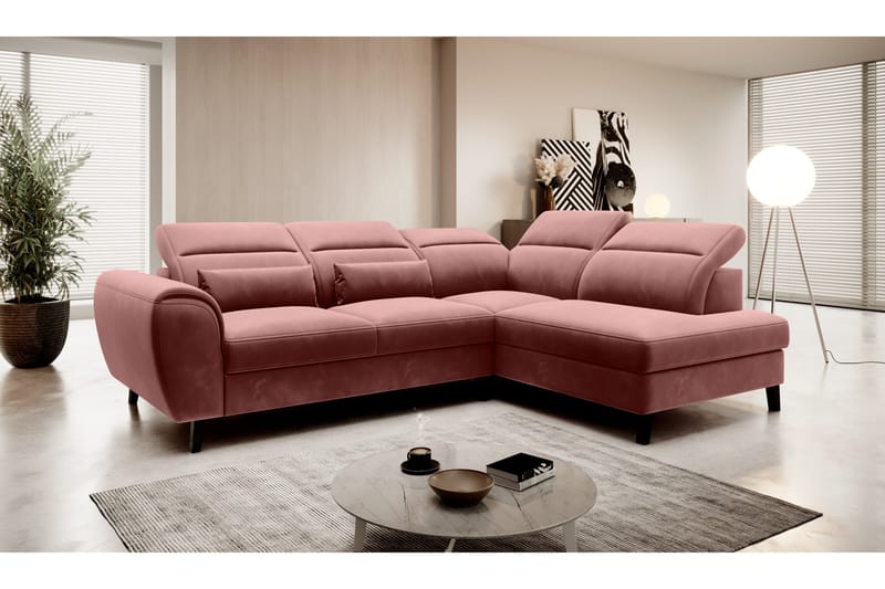 Sajda Bäddsoffa m. Schäslong 3-sits - Rosa - Möbler - Soffa - Bäddsoffa