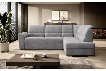 Sajmon Bäddsoffa m. Schäslong 3-sits - Grå - Möbler - Soffa - Bäddsoffa