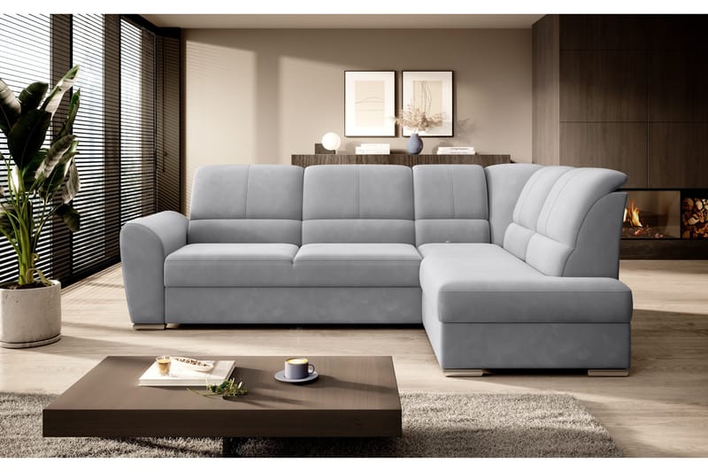 Sajmon Bäddsoffa m. Schäslong 3-sits - Grå - Möbler - Soffa - Bäddsoffa