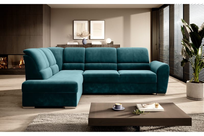 Sajmon Bäddsoffa m. Schäslong 3-sits - Mörkgrön - Möbler - Soffa - Bäddsoffa