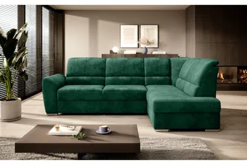 Sajmon Bäddsoffa m. Schäslong 3-sits - Mörkgrön - Möbler - Soffa - Bäddsoffa