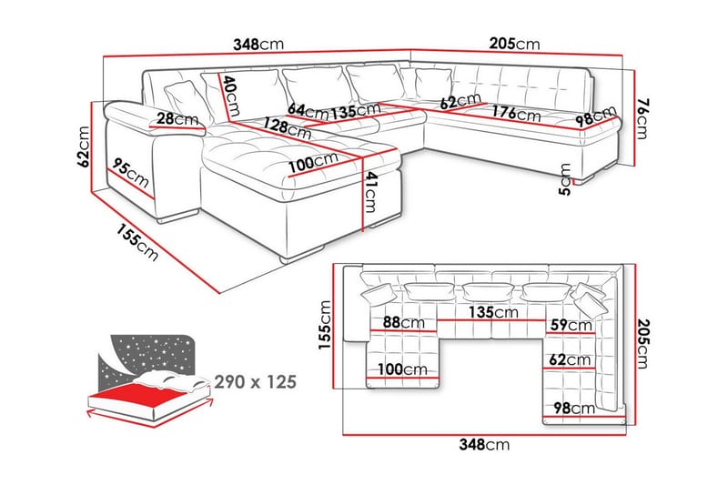 Sakri 5-sits Hörnbäddsoffa - Möbler - Soffa - Bäddsoffa