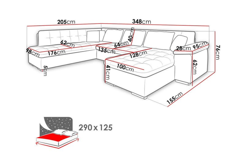 Sakri 5-sits Hörnbäddsoffa - Möbler - Soffa - Bäddsoffa