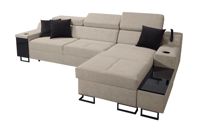 Seginus Bäddsoffa m. Divan Förvaring 3-sits 226x127 - Beige - Möbler - Soffa - Bäddsoffa