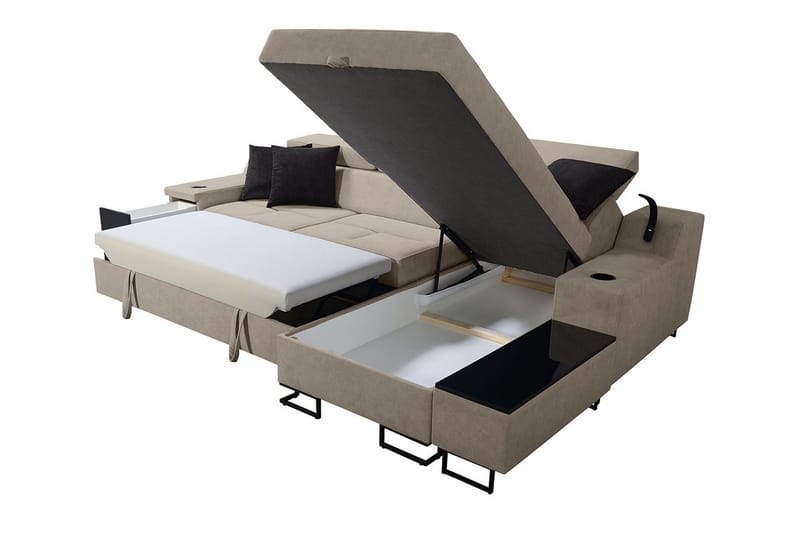 Seginus Bäddsoffa m. Divan Förvaring 3-sits 226x127 - Blå - Möbler - Soffa - Bäddsoffa