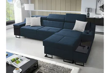 Seginus Bäddsoffa m. Divan Förvaring 3-sits 226x127 - Blå - Möbler - Soffa - Bäddsoffa