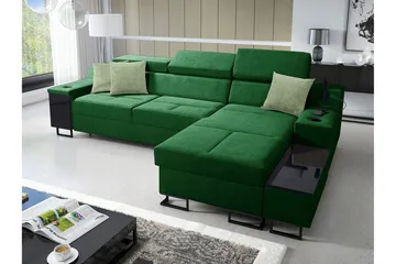 Seginus Bäddsoffa m. Divan Förvaring 3-sits 226x127 - Grön - Möbler - Soffa - Bäddsoffa