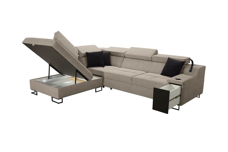 Seginus Bäddsoffa m. Schäslong 3-sits 210x127 - Grön - Möbler - Soffa - Bäddsoffa
