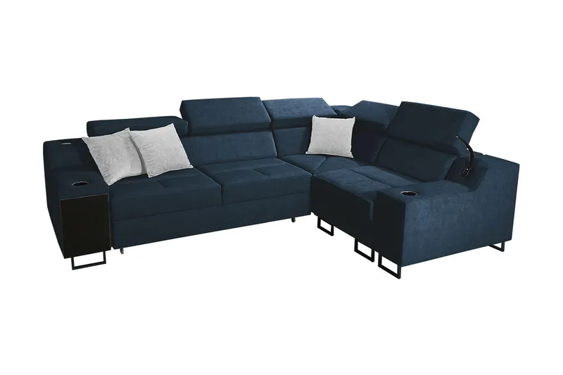 Seginus Hörnbäddsoffa 4-sits 210x127 - Blå - Möbler - Soffa - Bäddsoffa