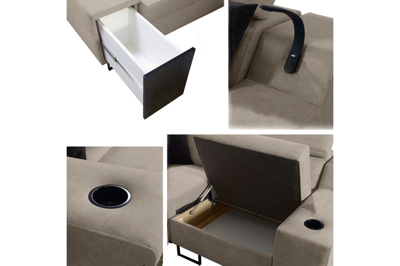 Seginus Hörnbäddsoffa 4-sits 210x127 - Blå - Möbler - Soffa - Bäddsoffa