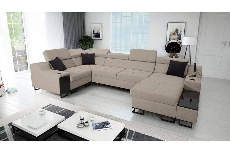 Seginus Hörnbäddsoffa m. Divan 5-sits 268x127 - Beige - Möbler - Soffa - Bäddsoffa