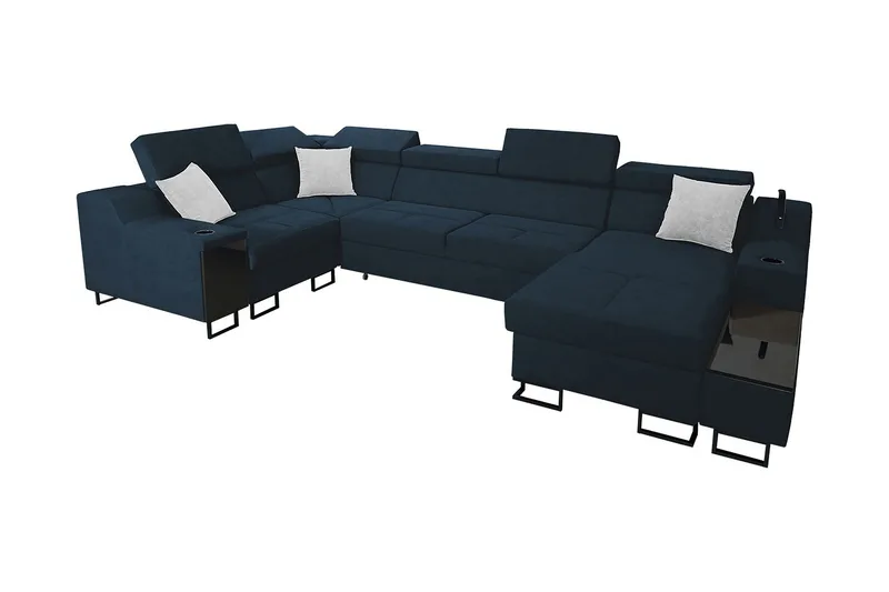 Seginus Hörnbäddsoffa m. Divan 5-sits 268x127, Blå