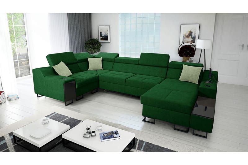 Seginus Hörnbäddsoffa m. Divan 5-sits 268x127 - Grön - Möbler - Soffa - Bäddsoffa