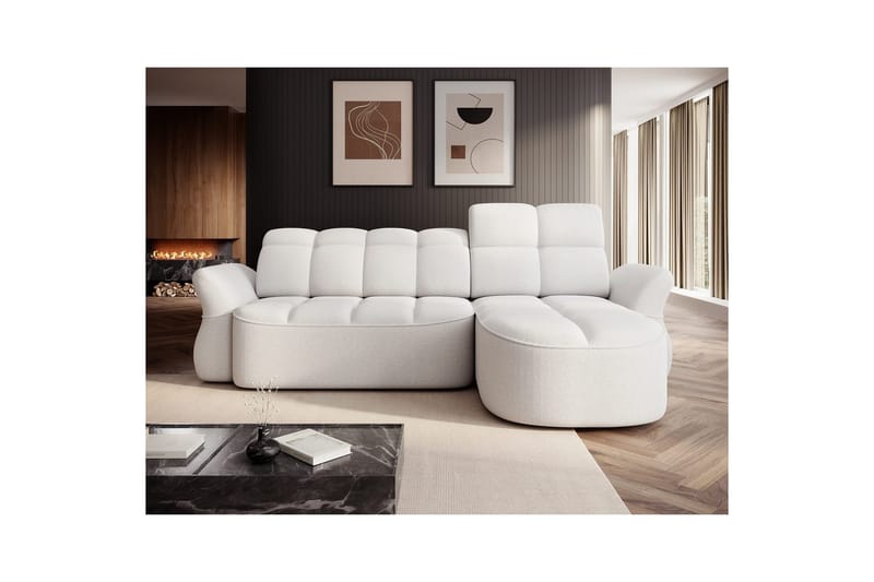 Sektionssoffa Eltap Beneth 301x115x185 cm - Paolli 01 Vit, Höger - Möbler - Soffa - Bäddsoffa