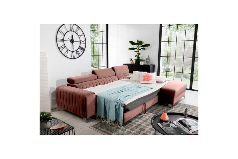 Sektionssoffa Eltap Grayson 278x205x92 cm - Nube 24, Rosa, Höger - Möbler - Soffa - Bäddsoffa