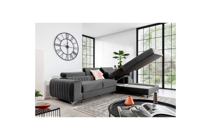 Sektionssoffa Eltap Grayson 278x205x92 cm - Nube 4, Ljusgrå, Höger - Möbler - Soffa - Bäddsoffa