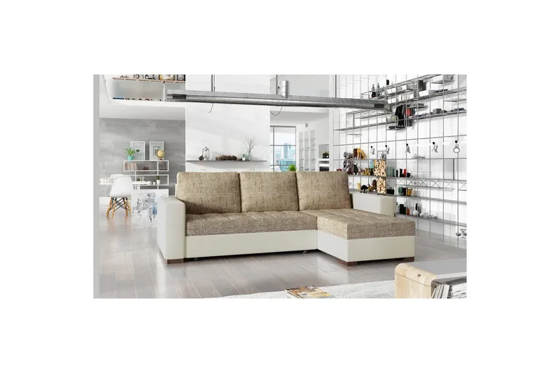 Sektionssoffa Eltap Newark 237x150x90 cm, Berlin 03, Soft 33, Beige