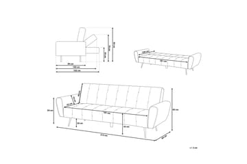 Selnes Bädsoffa 212 cm - Grön - Möbler - Soffa - Bäddsoffa