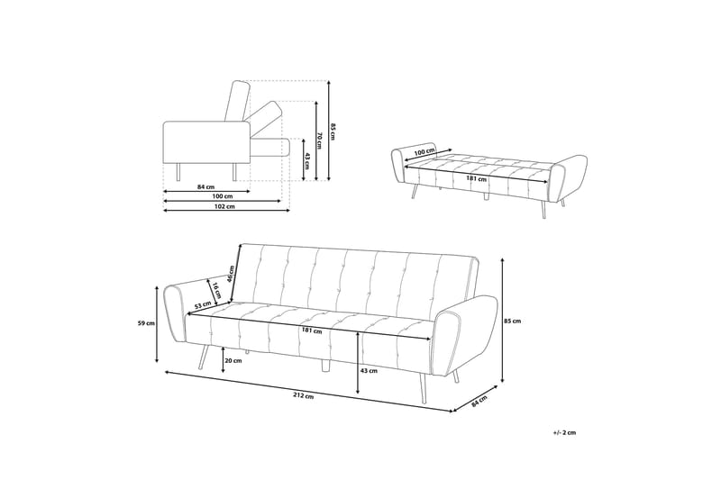 Selnes Bädsoffa 212 cm - Grön - Möbler - Soffa - Bäddsoffa