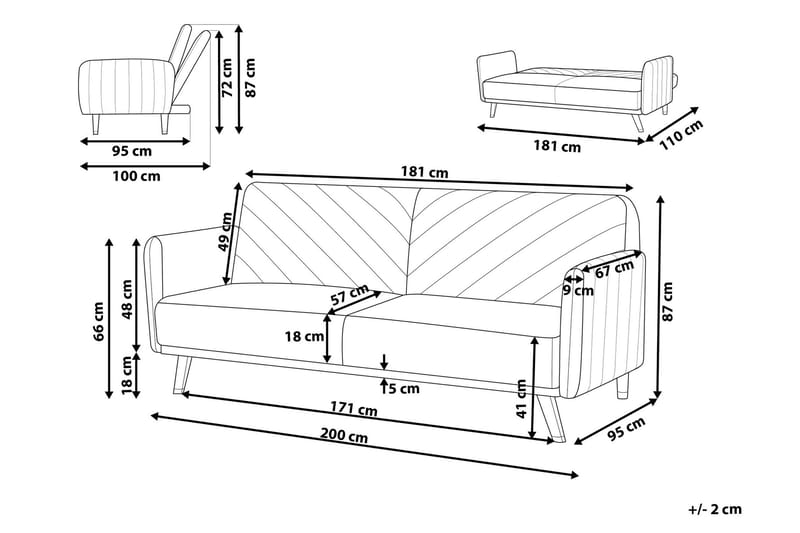 Senja Bäddsoffa 200 cm - Blå - Möbler - Soffa - Bäddsoffa