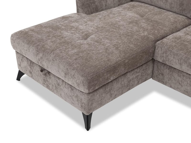 Sies 3-sits Bäddsoffa divan höger med förvaring - grå - Möbler - Soffa - Bäddsoffa