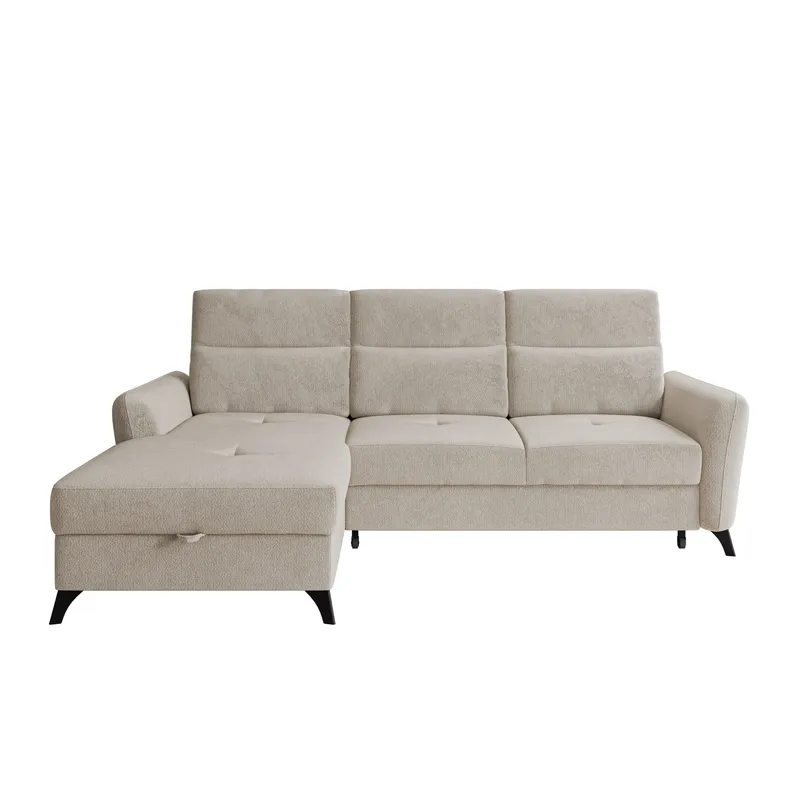 Sies 3-sits Bäddsoffa divan vänster med förvaring - beige - Möbler - Soffa - Bäddsoffa