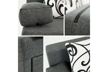 Skatteg 3-sits Bäddsoffa med Fotpall i Plysch - Brun - Möbler - Soffa - Bäddsoffa