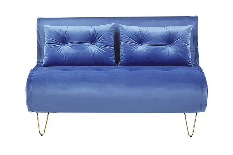 Soffa 2-sits sammet marinblå VESTFOLD - Blå - Möbler - Soffa - Bäddsoffa