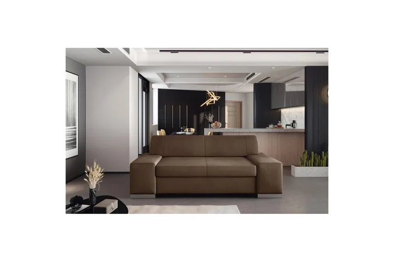 Soffa Eltap Porto, Monolith 09, Soft 66, Mörkbeige, Mörkbrun, 2190x62x73 cm