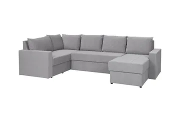 Staffin 4-sits Höger U-formad Hörnbäddsoffa 140x270 cm med Förvaring i Tyg - Ljusgrå - Möbler - Soffa - Bäddsoffa
