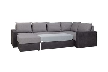 Staffin 4-sits Höger U-formad Hörnbäddsoffa 140x270 cm med Förvaring i Tyg - Ljusgrå - Möbler - Soffa - Bäddsoffa