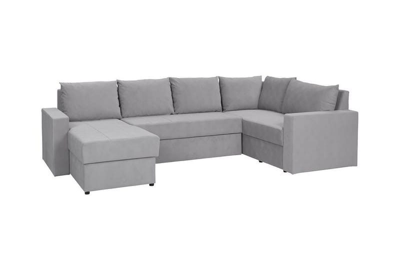 Staffin 4-sits Vänster U-formad Hörnbäddsoffa 140x270 cm med Förvaring i Tyg, Grå