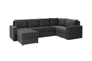 Staffin 4-sits Vänster U-formad Hörnbäddsoffa 140x270 cm med Förvaring i Tyg - Mörkgrå - Möbler - Soffa - Bäddsoffa