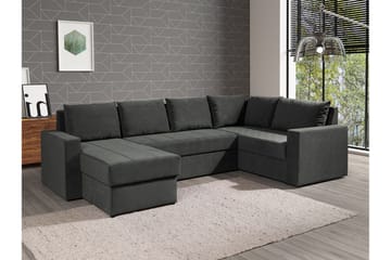 Staffin 4-sits Vänster U-formad Hörnbäddsoffa 140x270 cm med Förvaring i Tyg - Mörkgrå - Möbler - Soffa - Bäddsoffa