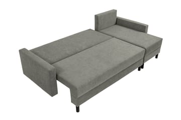 Summerhill 3-sits Högervänd Hörnbäddsoffa med Förvaring i Tyg med Träram - Svart - Möbler - Soffa - Bäddsoffa