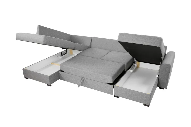 Taberk Bäddsoffa med Divan och Schäslong 4-sits i Chenille - Orange - Möbler - Soffa - Bäddsoffa