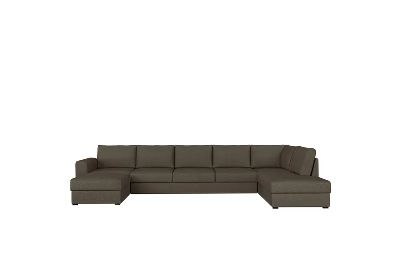 Taberk Bäddsoffa med Divan och Schäslong 5-sits, Brun